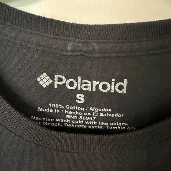 Polaroid Capture and Remember Short Sleeve Black Graphic T-Shirt Size S GUC - Picture 4 of 5